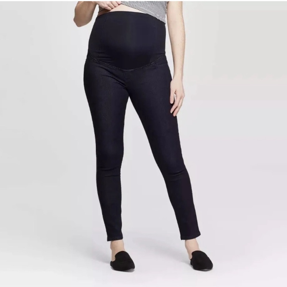 Isabel Maternity Crossover Panel Dark Wash Jeggings